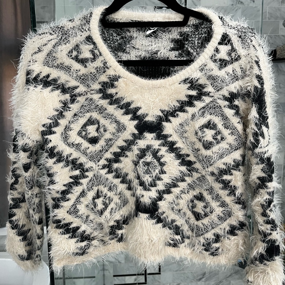 36 Point 5 Cropped Aztec Sweater